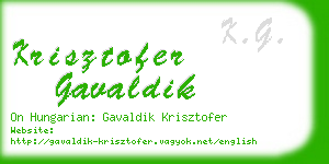 krisztofer gavaldik business card